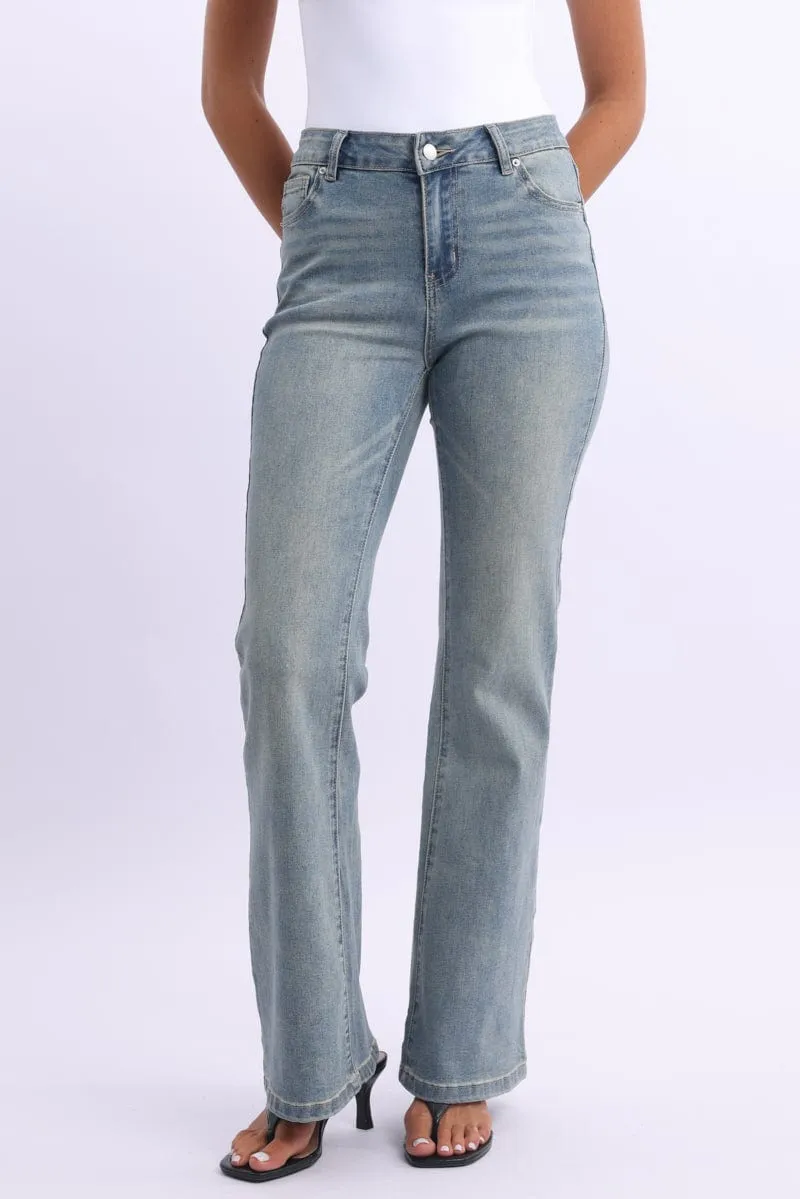 Denim Flare Jean High Rise sold by Ally Fashion product image thumbnail 3