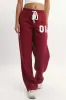 Red Track Pants Wide Leg sold by Ally Fashion