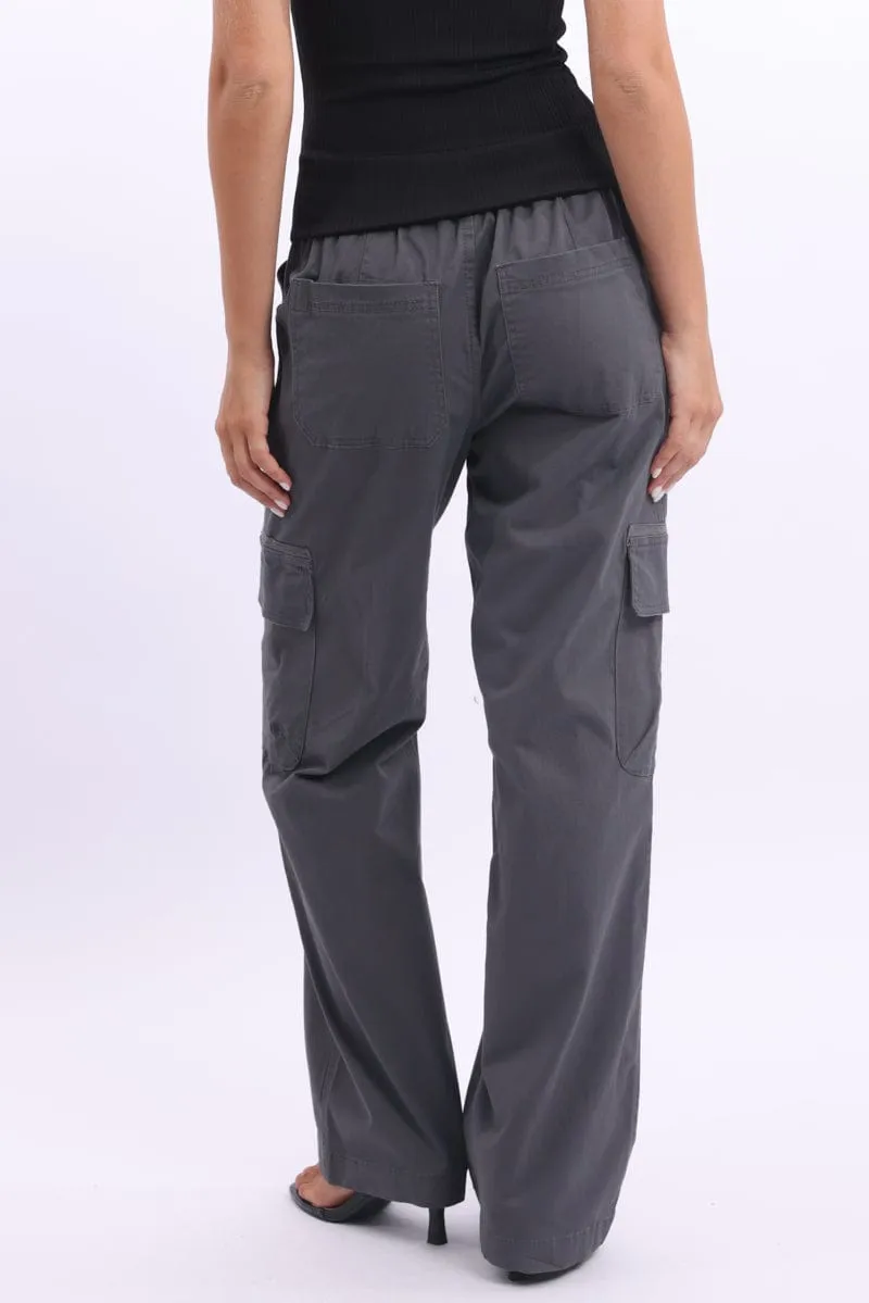 Grey Cargo Pants Mid Rise sold by Ally Fashion product image thumbnail 4