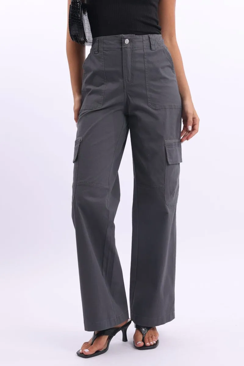 Grey Cargo Pants Mid Rise sold by Ally Fashion product image thumbnail 2