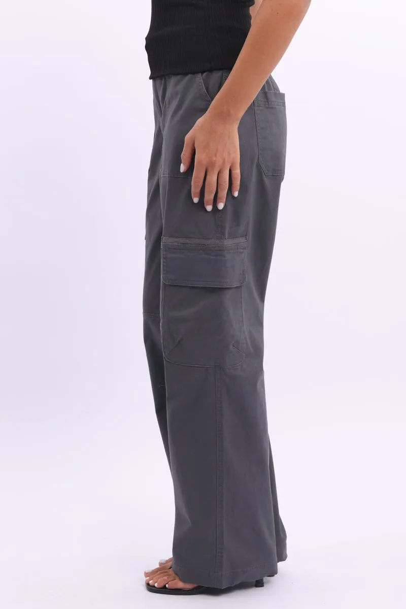 Grey Cargo Pants Mid Rise sold by Ally Fashion product image thumbnail 3