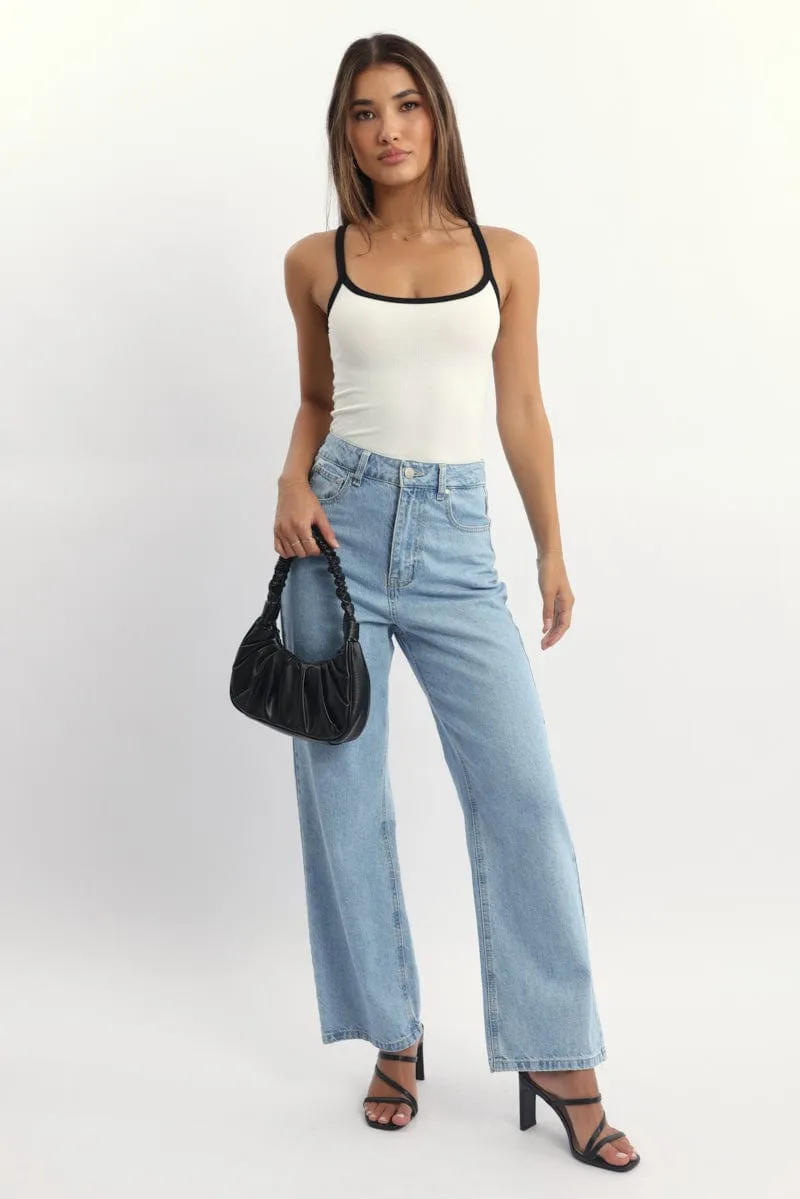 White Tank Top Sleeveless Rib sold by Ally Fashion product image thumbnail 2