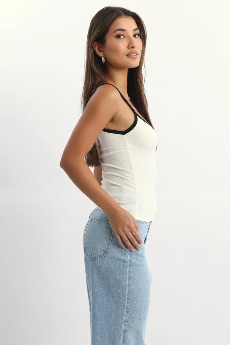 White Tank Top Sleeveless Rib sold by Ally Fashion product image thumbnail 3
