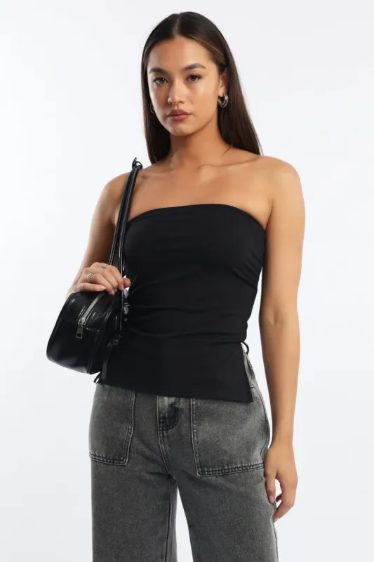 Black Bandeau Top sold by Ally Fashion