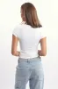White T-Shirt Short Sleeve Crew Neck Long Line sold by Ally Fashion