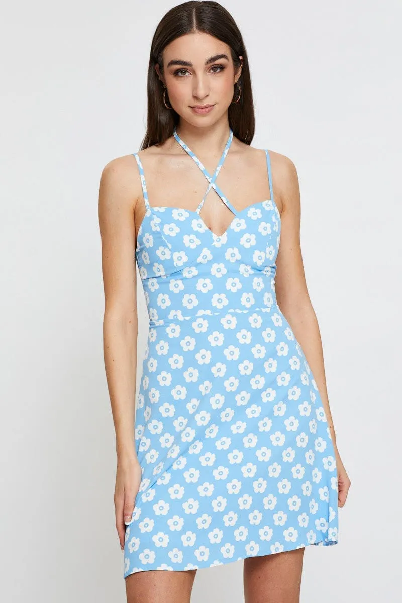 Floral Print Mini Dress Sleeveless sold by Ally Fashion product image thumbnail 3