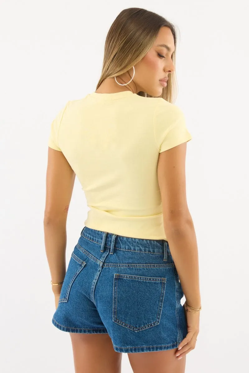 Yellow Graphic Tee Short Sleeve sold by Ally Fashion product image thumbnail 4