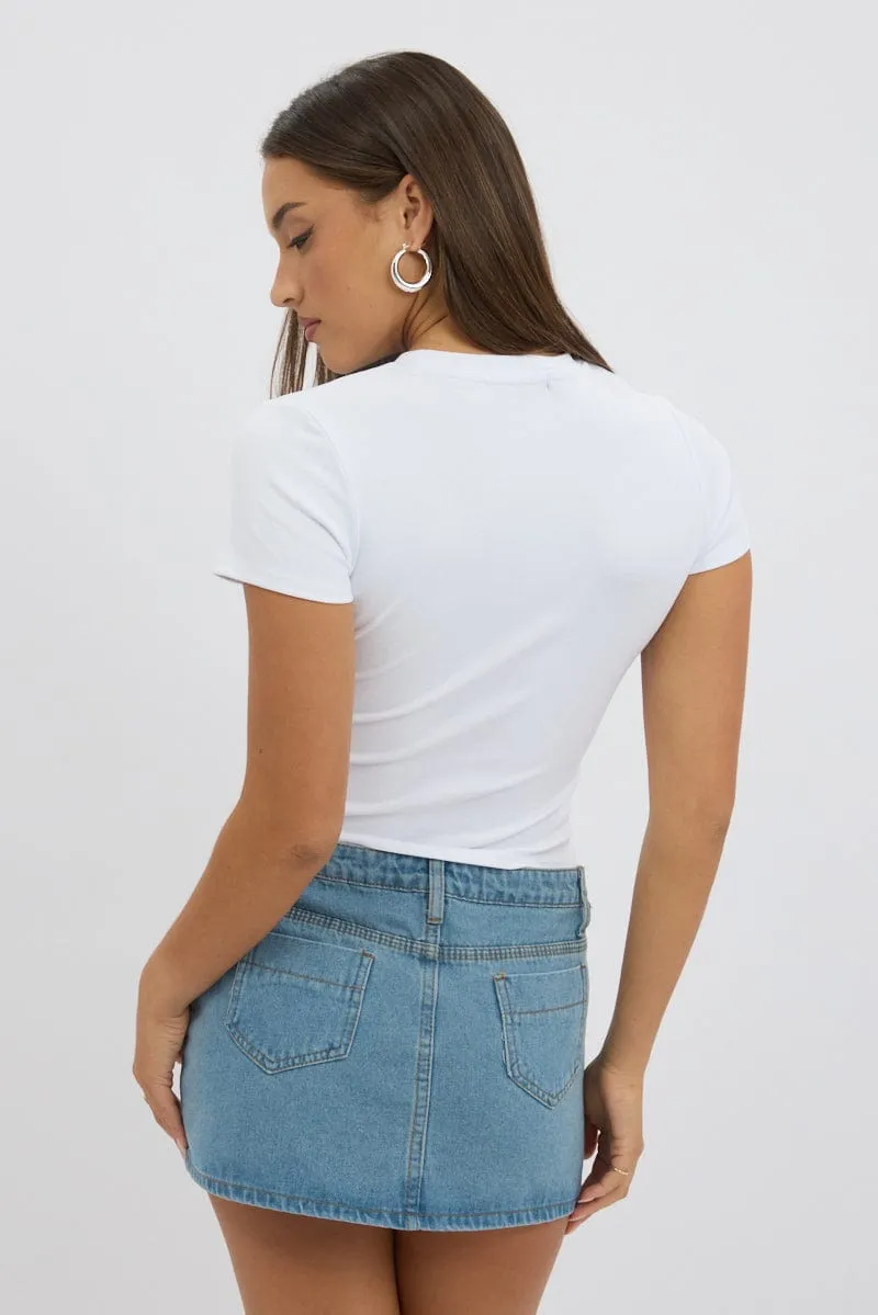 White Graphic Tee Short Sleeve sold by Ally Fashion product image thumbnail 5