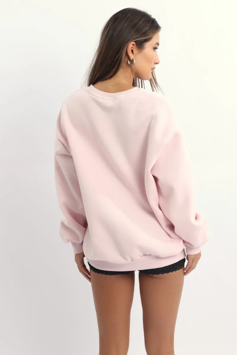 Pink Graphic Sweater Long Sleeve sold by Ally Fashion product image thumbnail 4