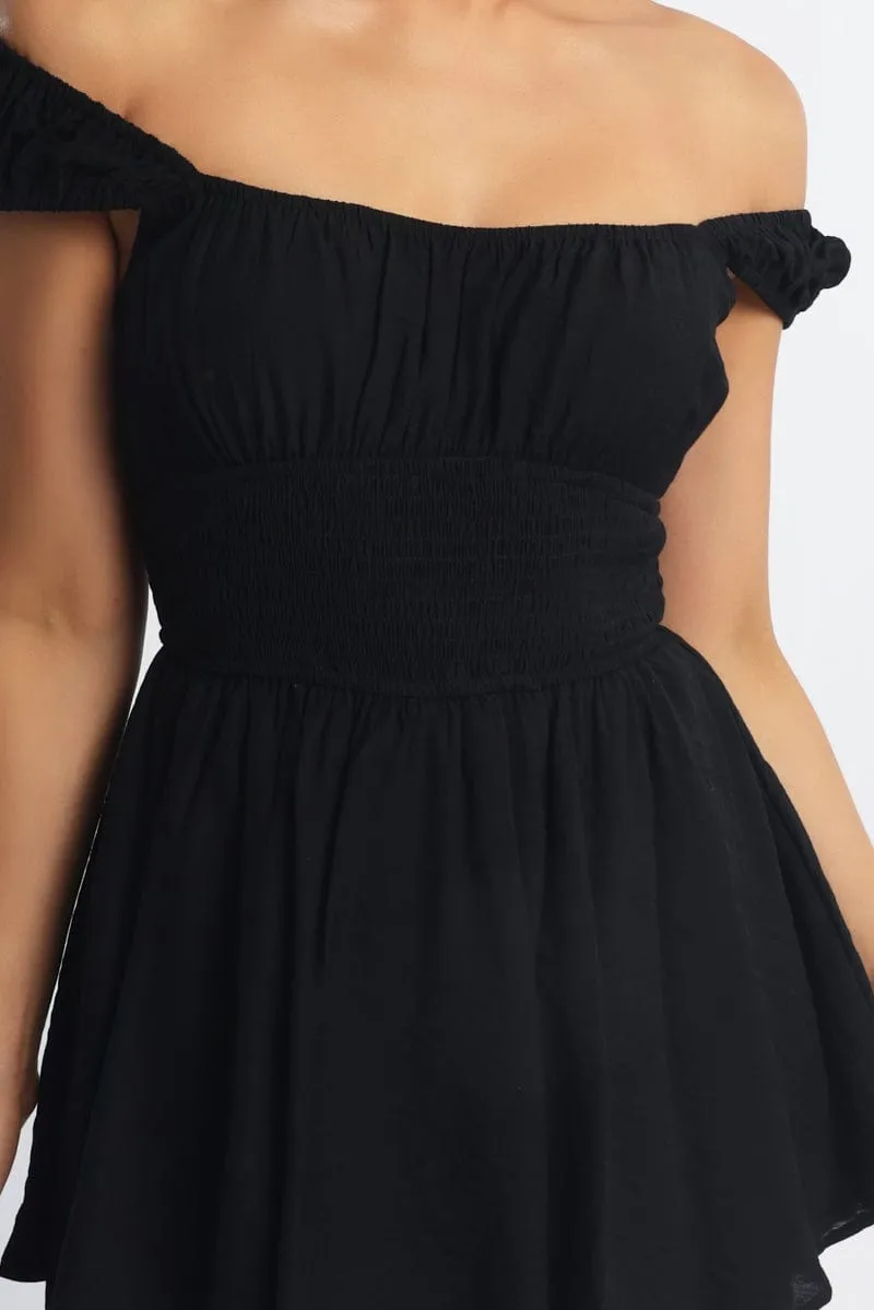 Black Playsuit Gathered Bust sold by Ally Fashion product image thumbnail 5