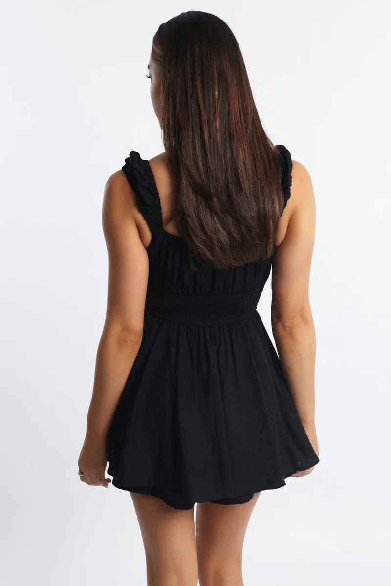 Black Playsuit Gathered Bust sold by Ally Fashion product image thumbnail 4