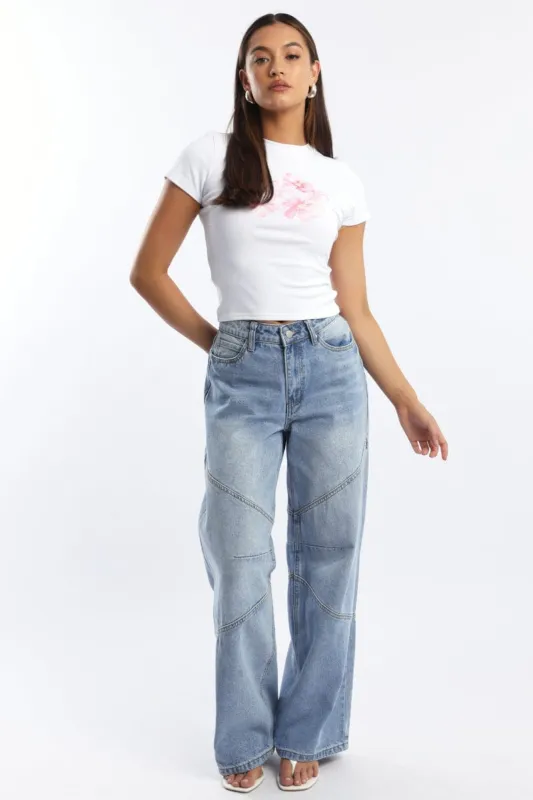 Denim Barrel Jeans Low rise sold by Ally Fashion