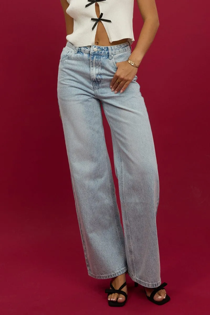 Denim Wide Leg Jeans Mid Rise sold by Ally Fashion product image thumbnail 2