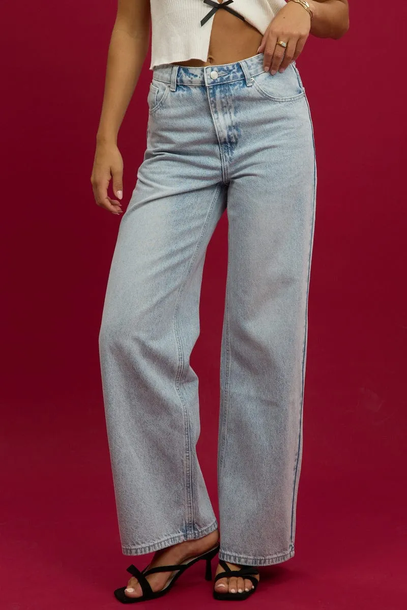 Denim Wide Leg Jeans Mid Rise sold by Ally Fashion product image thumbnail 3
