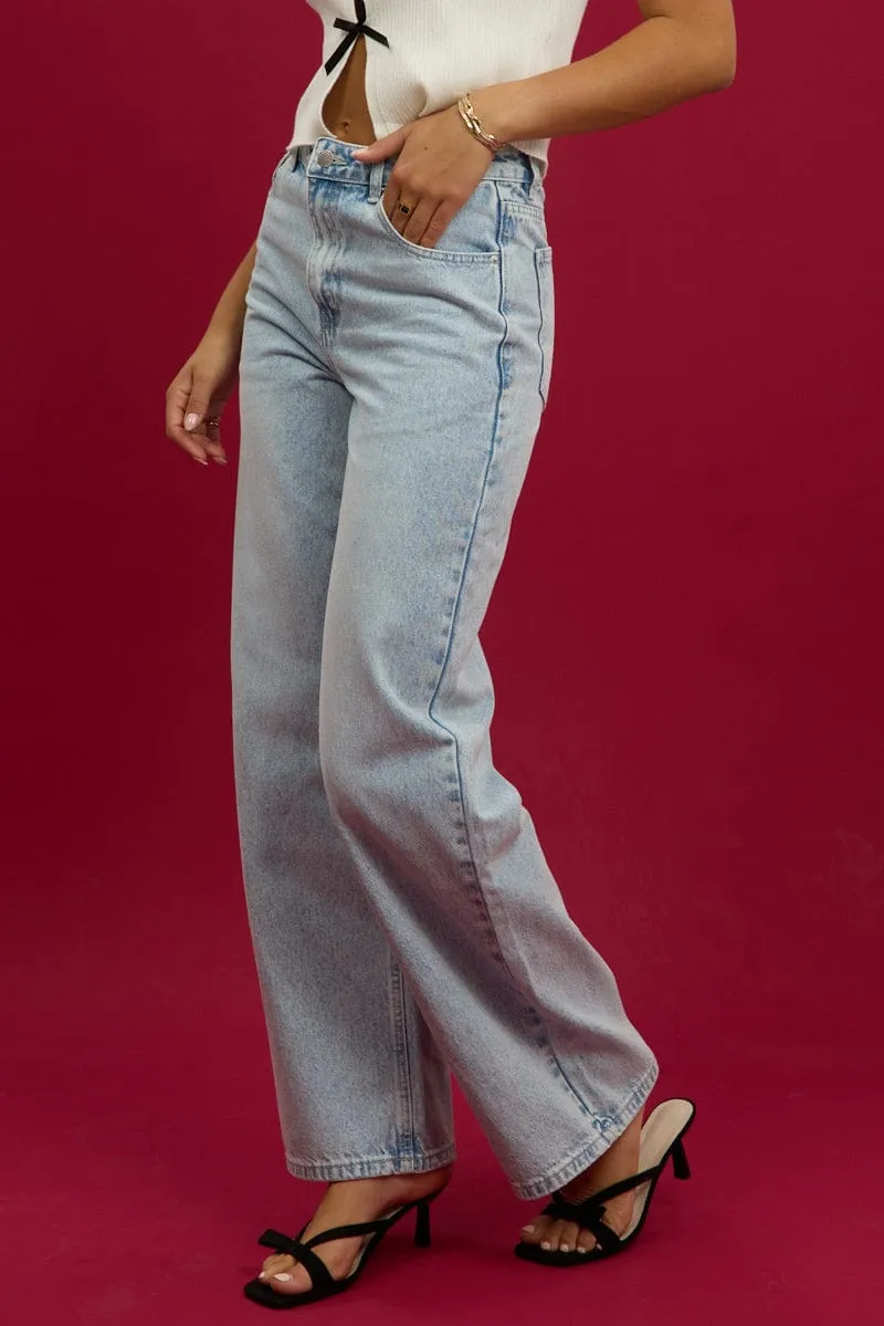 Denim Wide Leg Jeans Mid Rise sold by Ally Fashion product image thumbnail 4