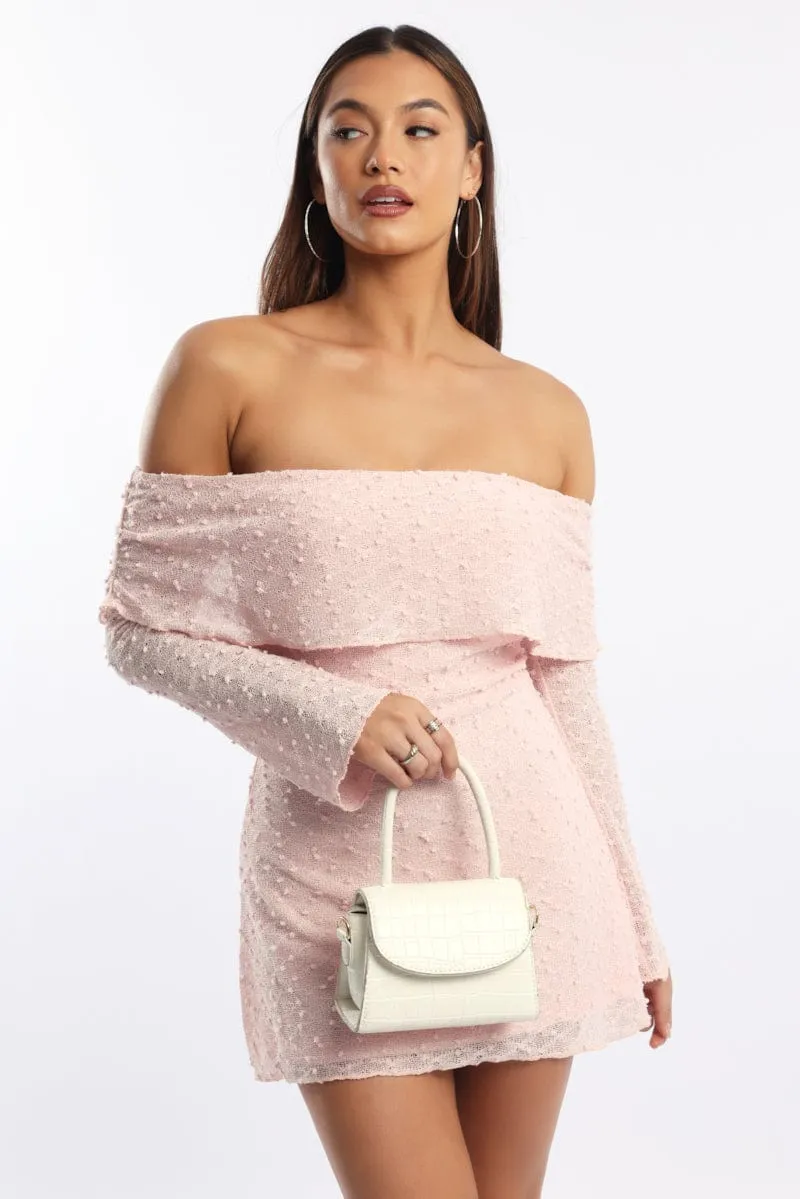 Pink Off Shoulder Dress Long Sleeve sold by Ally Fashion product image thumbnail 2