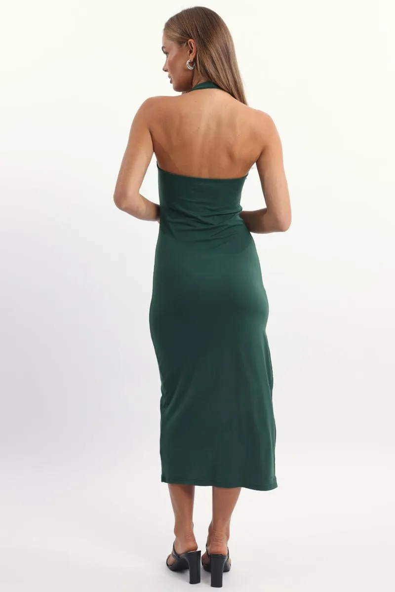 Green Bodycon Dress Halter Neck sold by Ally Fashion product image thumbnail 4
