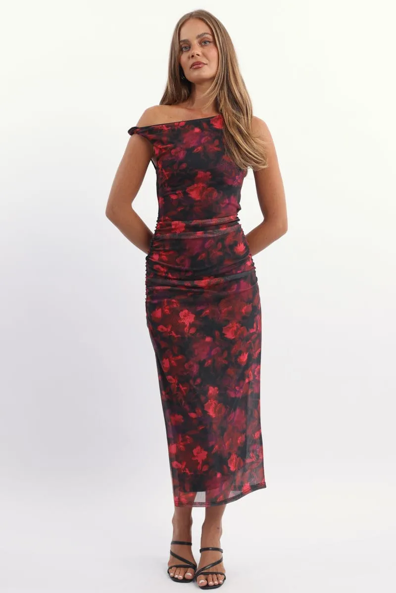 Red Floral Bodycon Dress Mesh sold by Ally Fashion