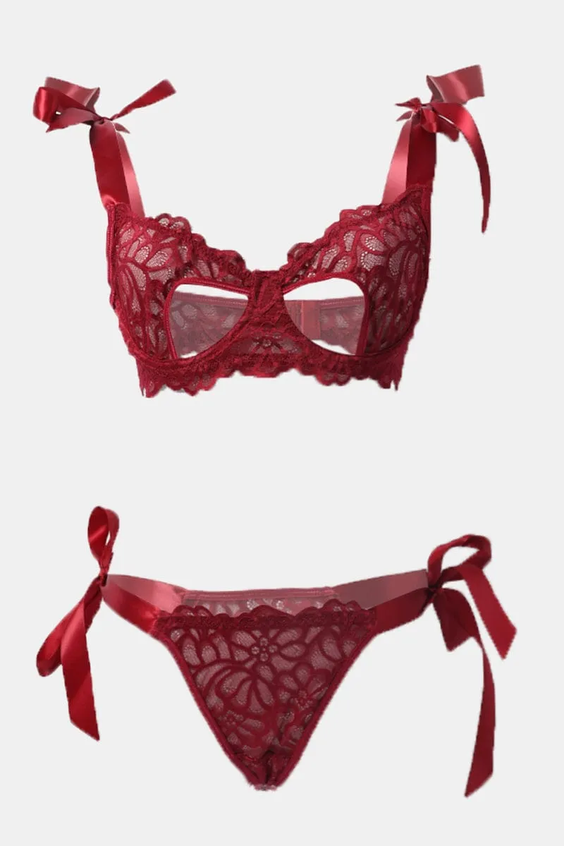 Red Lace Lingerie Set sold by Ally Fashion