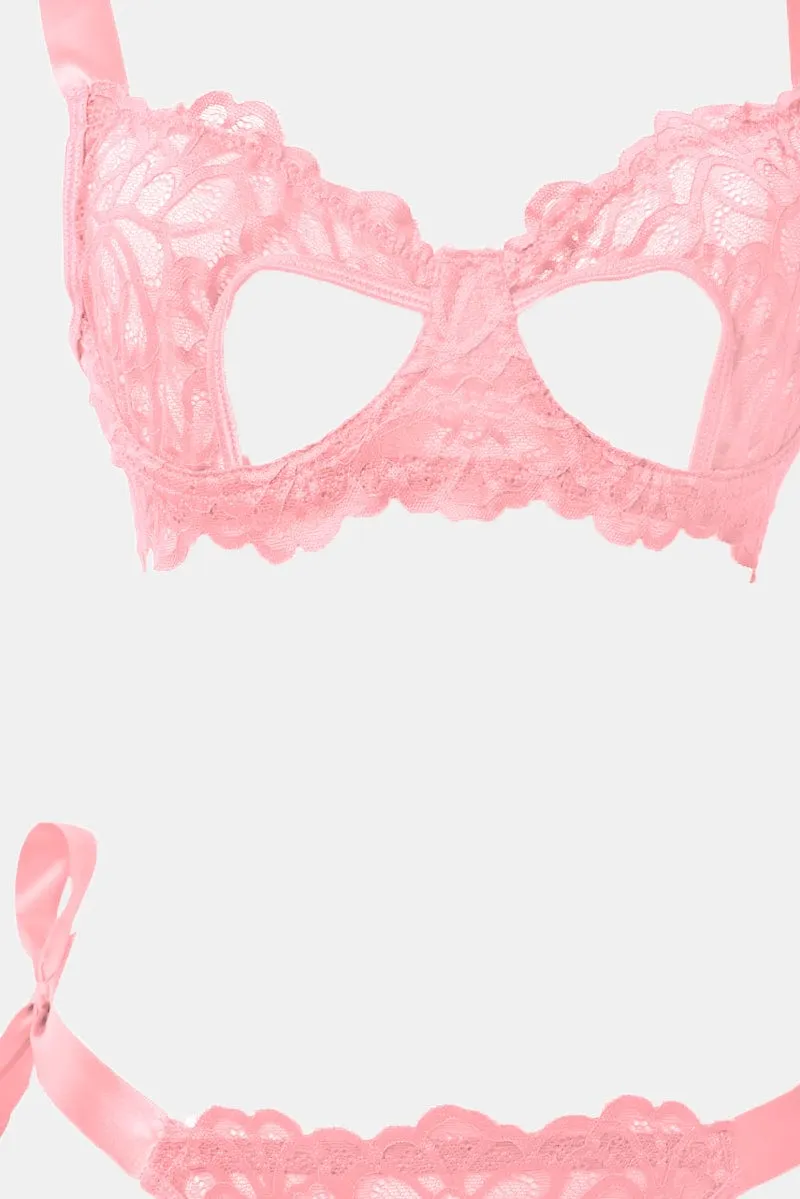 Pink Lace Lingerie Set sold by Ally Fashion product image thumbnail 3