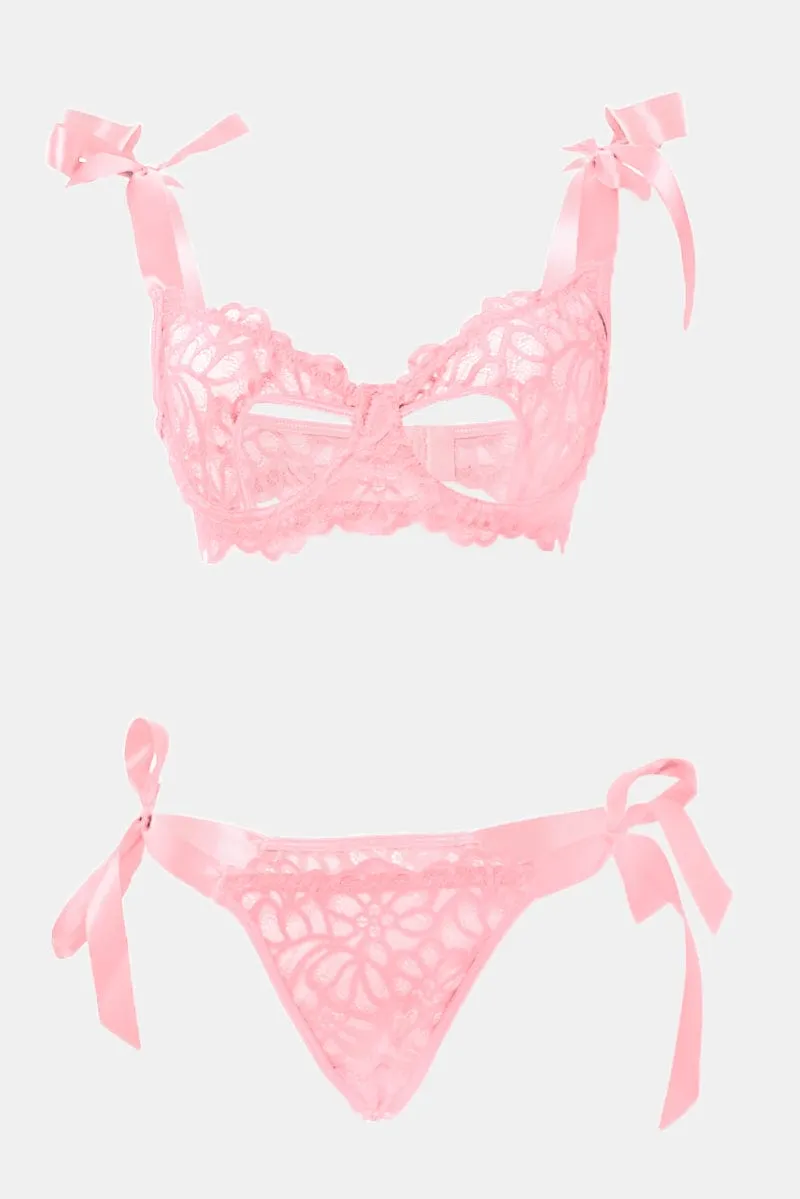 Pink Lace Lingerie Set sold by Ally Fashion