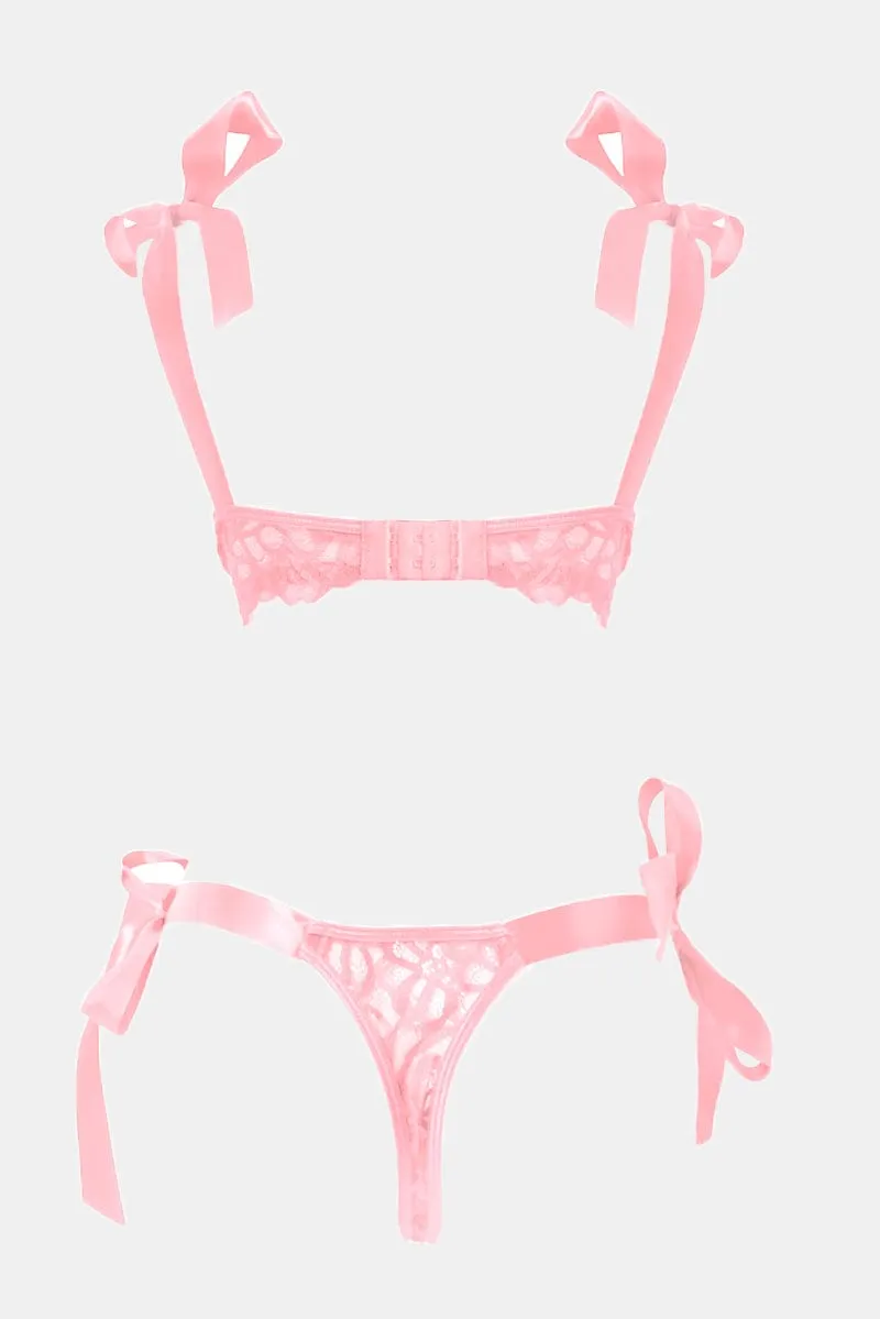 Pink Lace Lingerie Set sold by Ally Fashion product image thumbnail 2