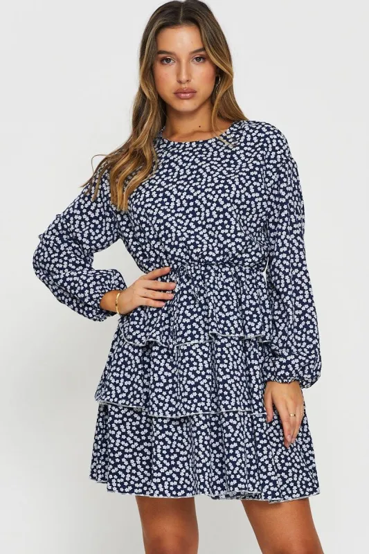 Print Mini Dress Long Sleeve sold by Ally Fashion