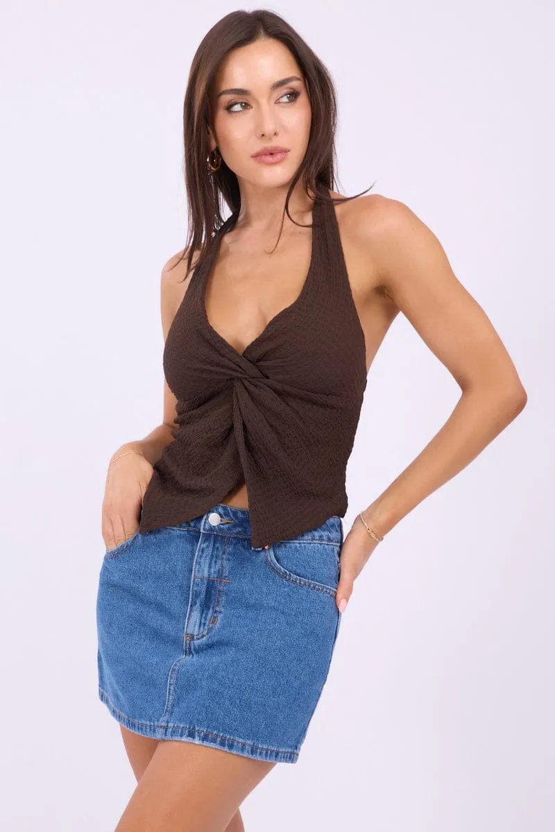 Denim Mini Skirt Mid Rise Regular Fit sold by Ally Fashion