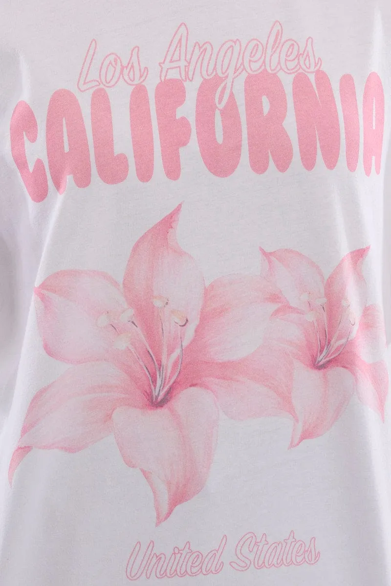 Pink Graphic Tee Short Sleeve sold by Ally Fashion product image thumbnail 5