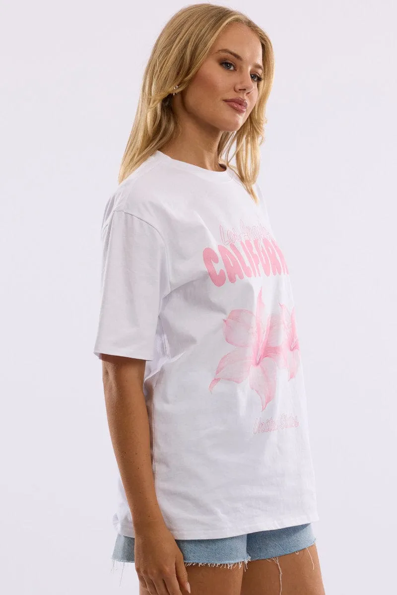 Pink Graphic Tee Short Sleeve sold by Ally Fashion product image thumbnail 3