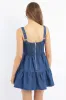 Blue Fit And Flare Dress Mini Gathered Bust sold by Ally Fashion