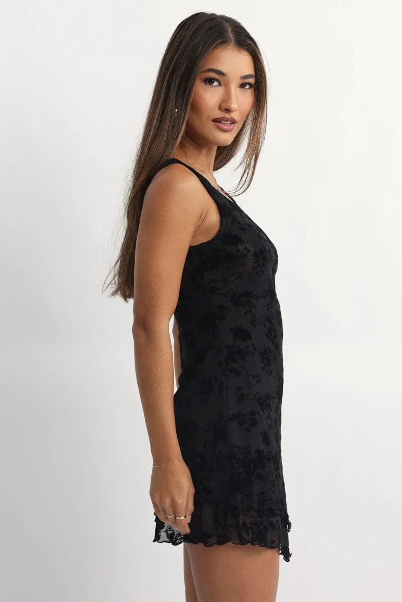 Black Mini Dress Burn Out sold by Ally Fashion product image thumbnail 3
