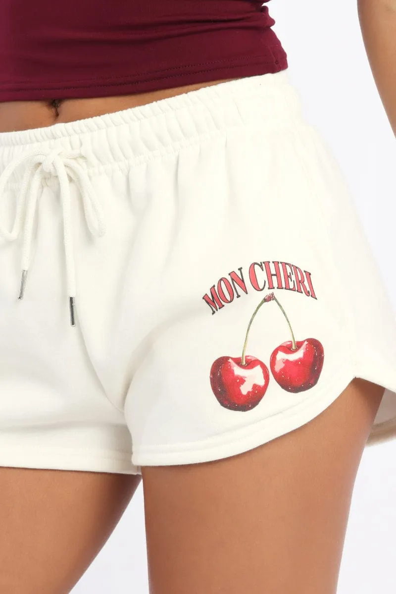 White Track Shorts sold by Ally Fashion product image thumbnail 5