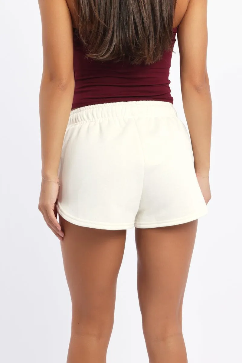 White Track Shorts sold by Ally Fashion product image thumbnail 4