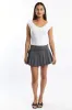 Grey T-Shirt Short Sleeve V-Neck sold by Ally Fashion