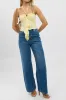 Denim Wide Leg Jeans Mid Rise sold by Ally Fashion