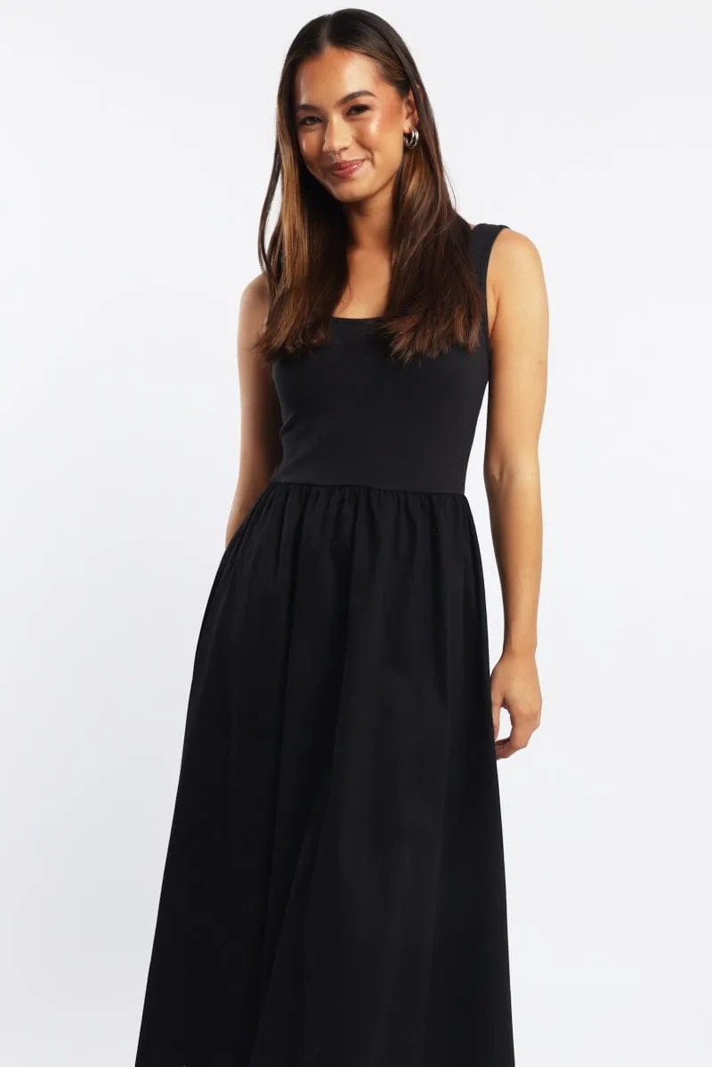 Black Midi Dress Ribbed Bodice sold by Ally Fashion product image thumbnail 2