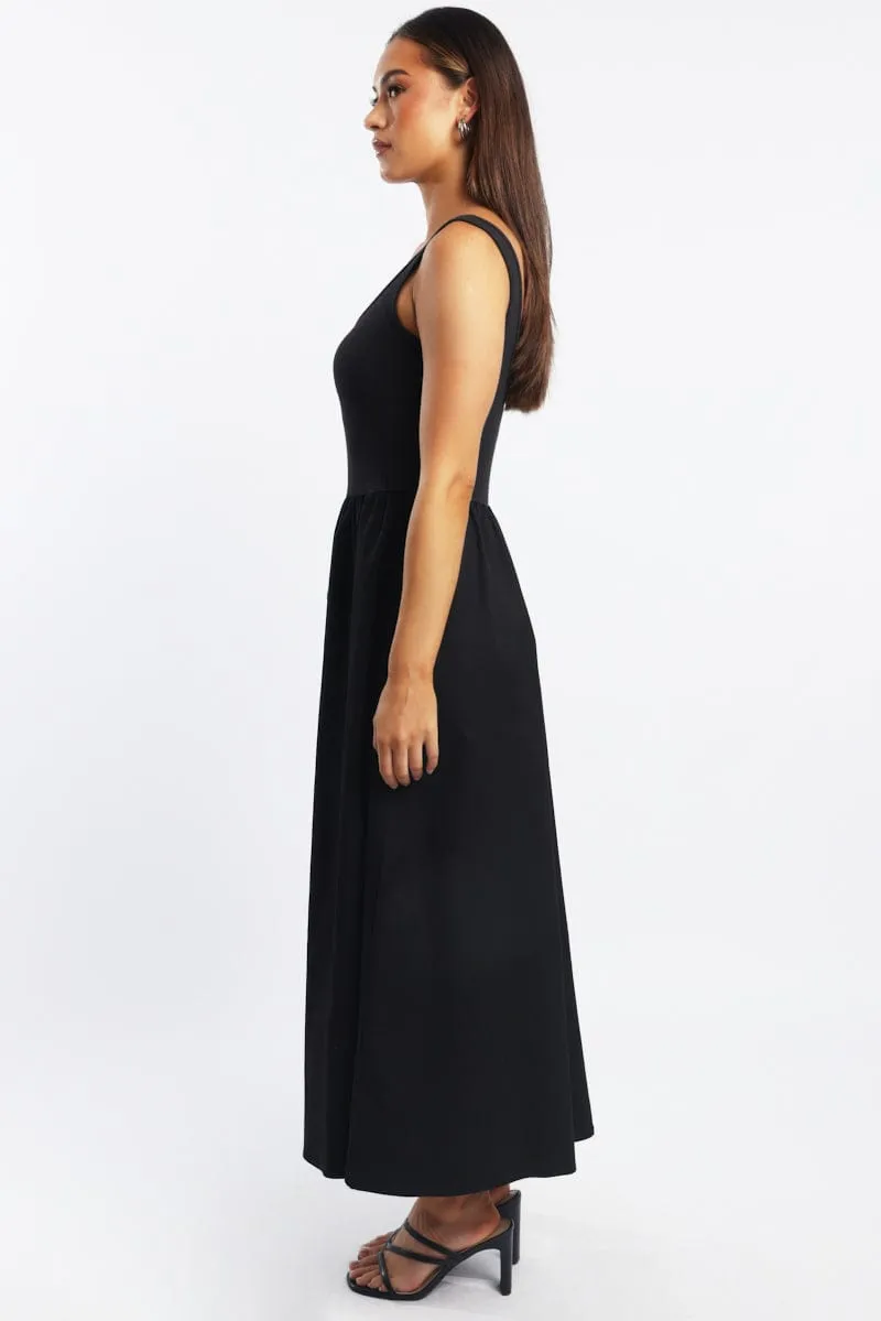 Black Midi Dress Ribbed Bodice sold by Ally Fashion product image thumbnail 3