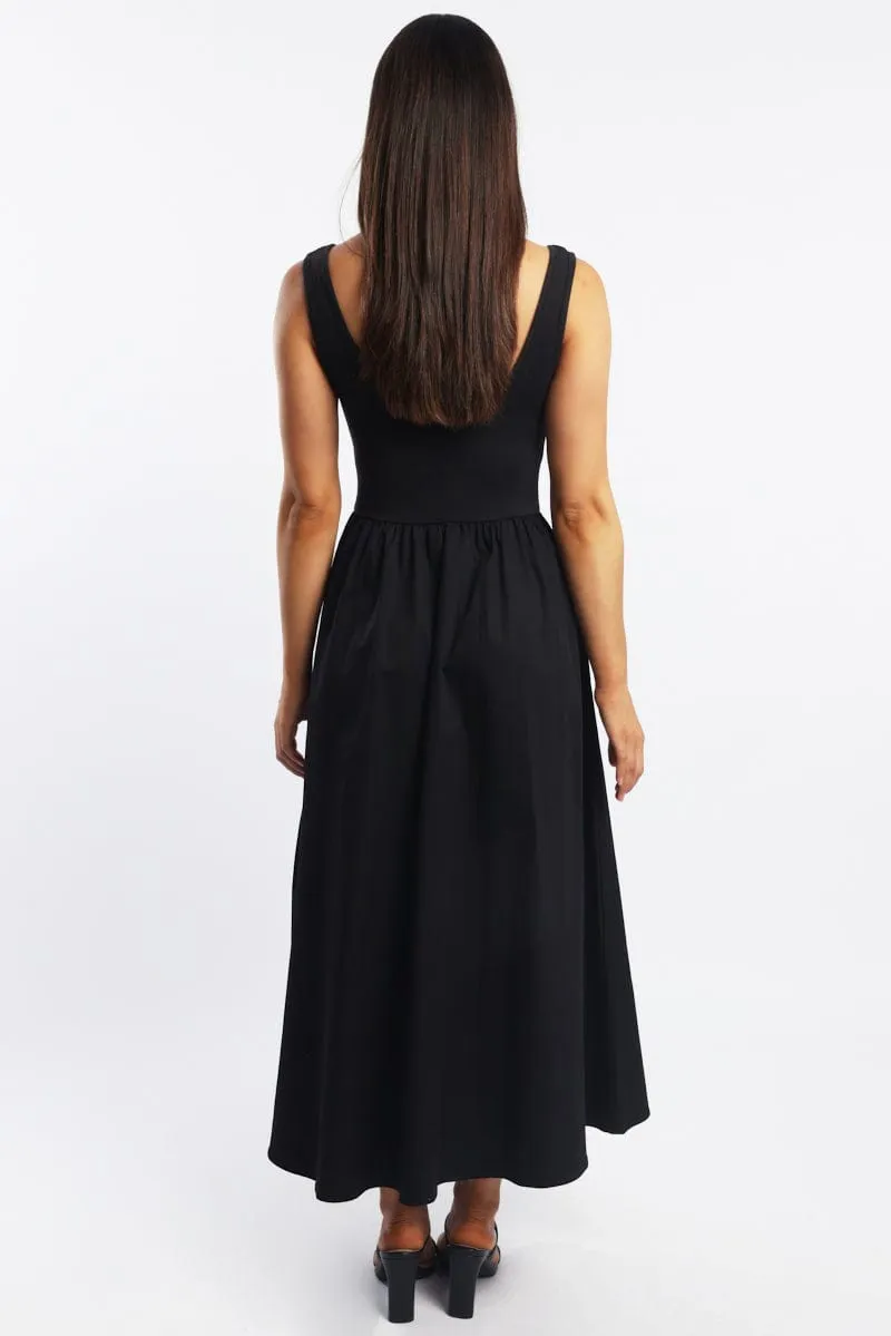 Black Midi Dress Ribbed Bodice sold by Ally Fashion product image thumbnail 4