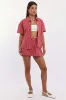 Red Check Short Sleeve Shirt Button Up sold by Ally Fashion