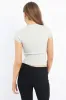 Grey Knit Top Short Sleeve Ribbed sold by Ally Fashion