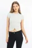 Grey Knit Top Short Sleeve Ribbed sold by Ally Fashion