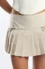 Beige Pleated Skort Skirt sold by Ally Fashion