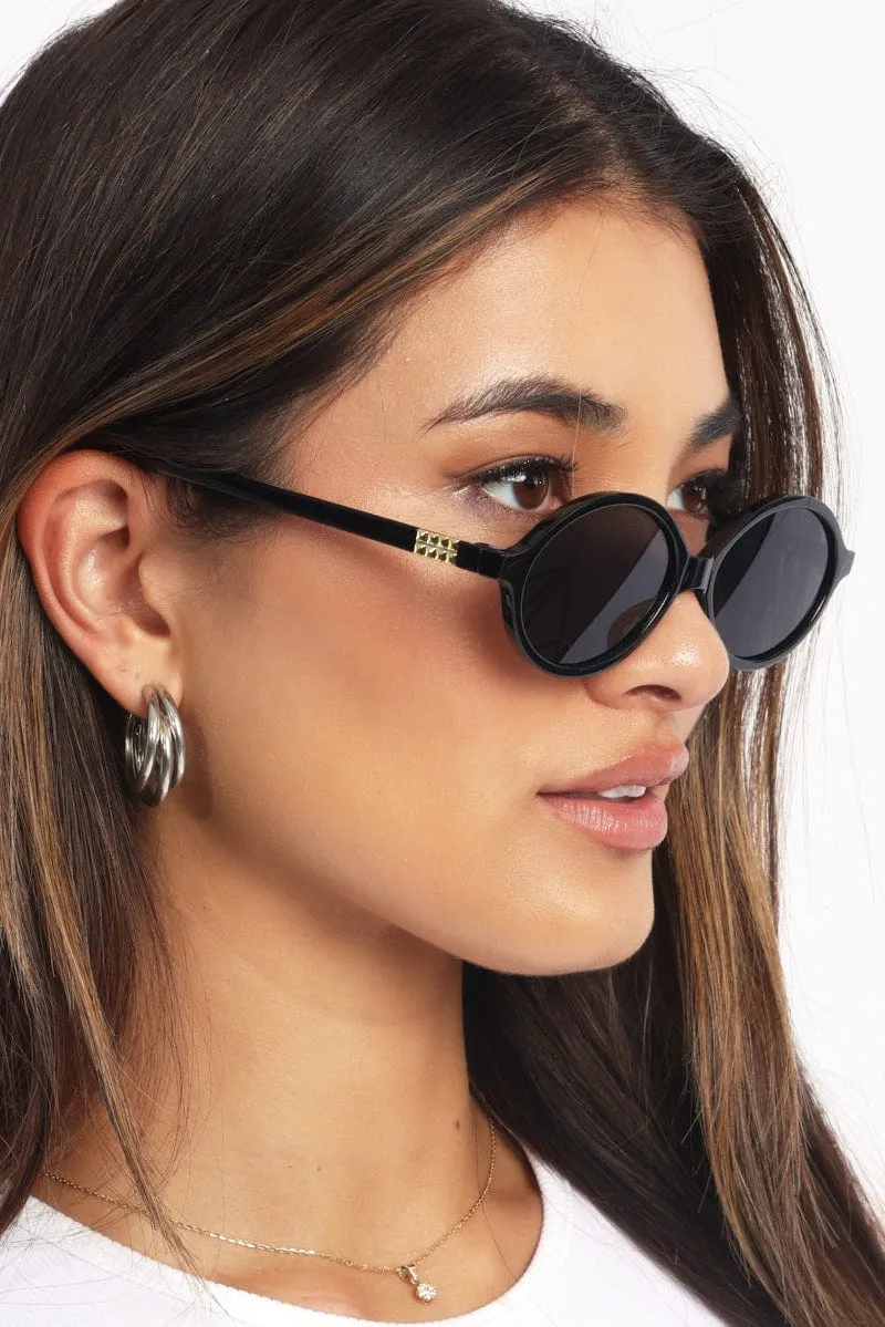 Black Animal Print Oval Sunglasses sold by Ally Fashion product image thumbnail 2