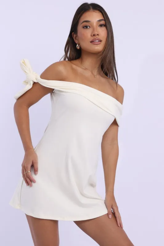 Yellow Off the Shoulder Mini Dress sold by Ally Fashion