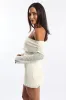 White Off Shoulder Dress Long Sleeve sold by Ally Fashion