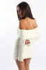 White Off Shoulder Dress Long Sleeve sold by Ally Fashion