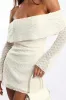 White Off Shoulder Dress Long Sleeve sold by Ally Fashion