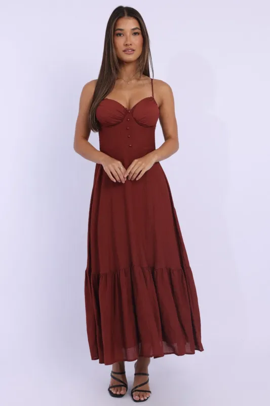 Red Maxi Dress Tiered sold by Ally Fashion