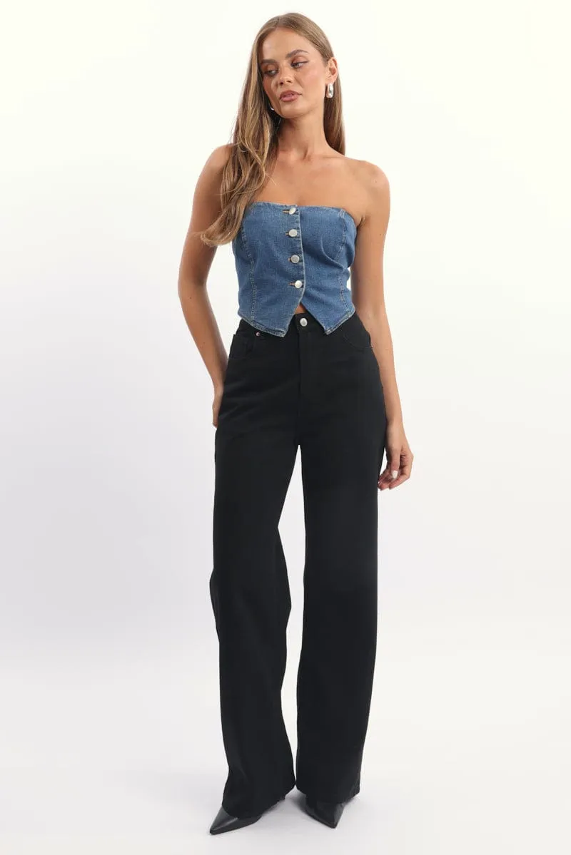 Denim Vest Bandeau sold by Ally Fashion product image thumbnail 3